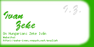 ivan zeke business card